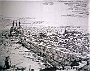 Canaletto(1697-1768) part di 'Veduta di Padova dai bastioni' disegno a penna - Windsor, Royal Library (Francesco Schiesari)